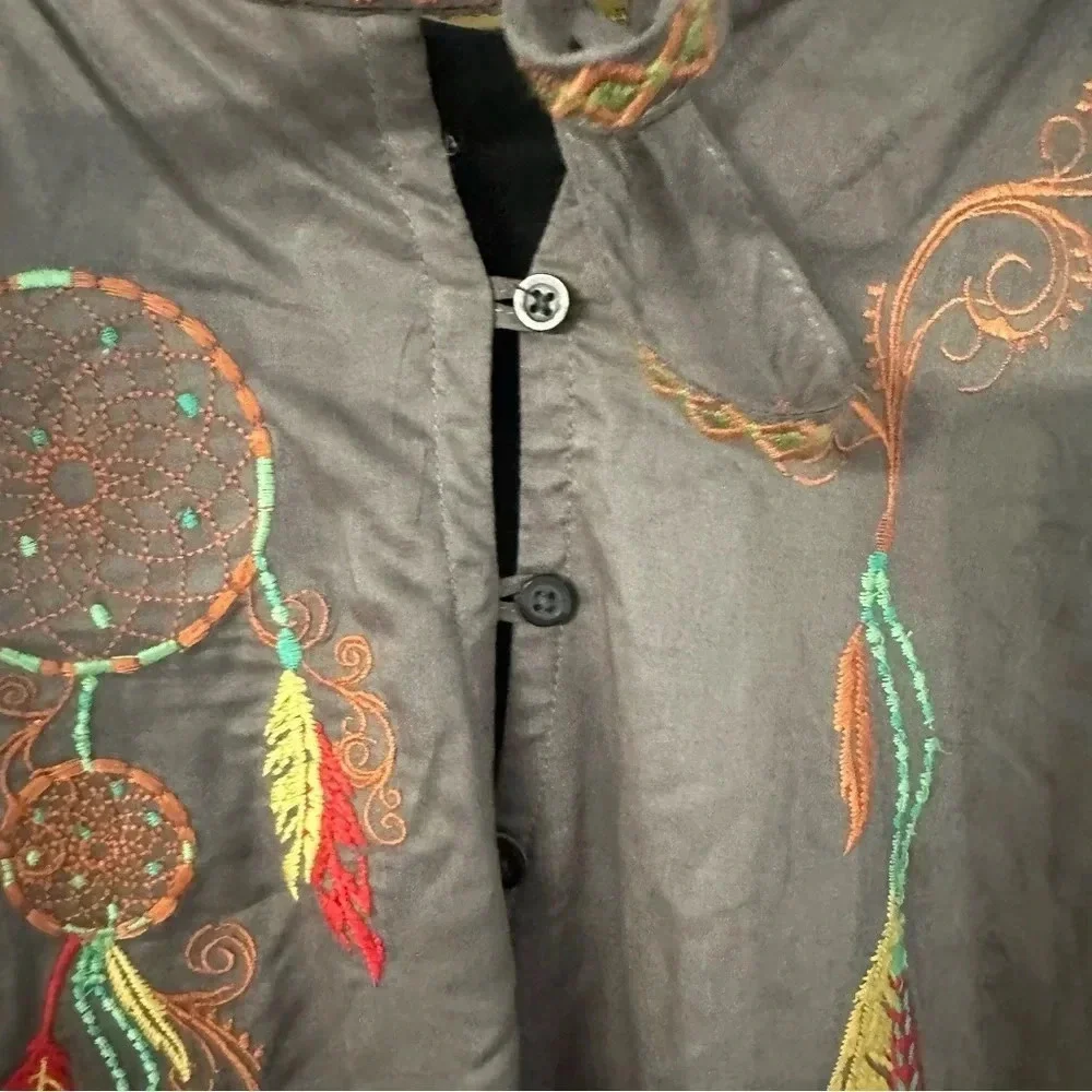 Wrangler Women’s Long Sleeve Dream Catcher Embroidered Tie Neck Dress Sz XL GUC - Picture 7 of 10